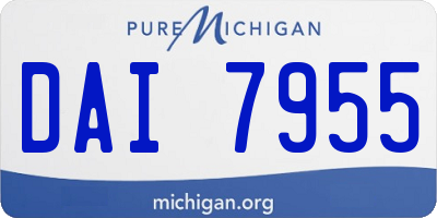 MI license plate DAI7955