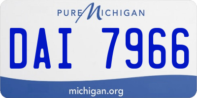 MI license plate DAI7966