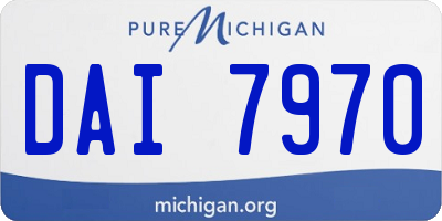 MI license plate DAI7970