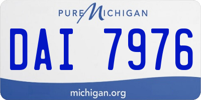 MI license plate DAI7976