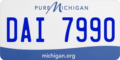 MI license plate DAI7990