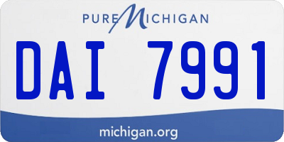 MI license plate DAI7991