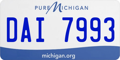 MI license plate DAI7993