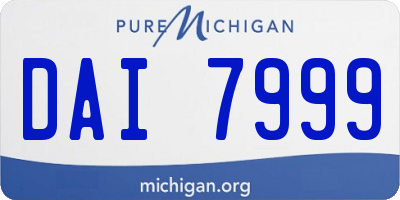 MI license plate DAI7999