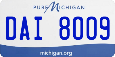 MI license plate DAI8009