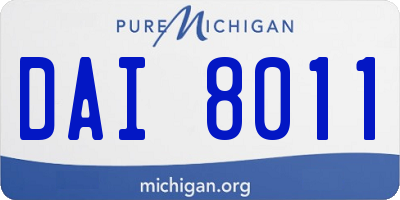 MI license plate DAI8011
