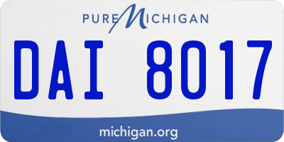 MI license plate DAI8017