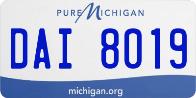 MI license plate DAI8019