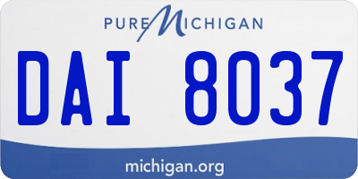 MI license plate DAI8037