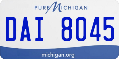 MI license plate DAI8045