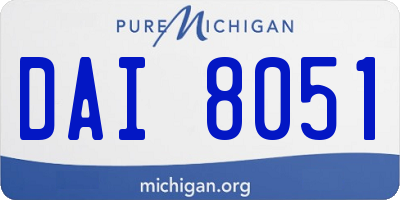 MI license plate DAI8051
