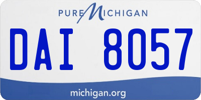 MI license plate DAI8057