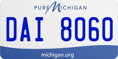 MI license plate DAI8060