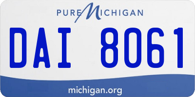 MI license plate DAI8061
