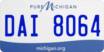 MI license plate DAI8064