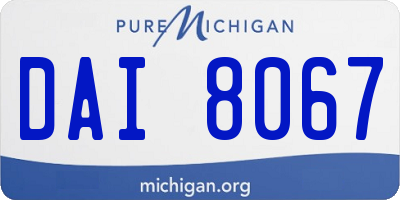 MI license plate DAI8067
