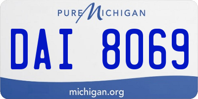 MI license plate DAI8069