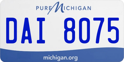 MI license plate DAI8075
