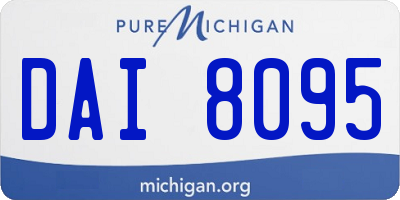 MI license plate DAI8095