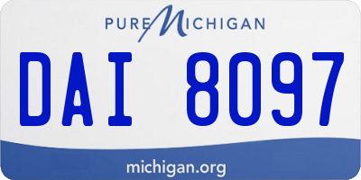 MI license plate DAI8097