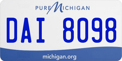 MI license plate DAI8098