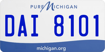 MI license plate DAI8101