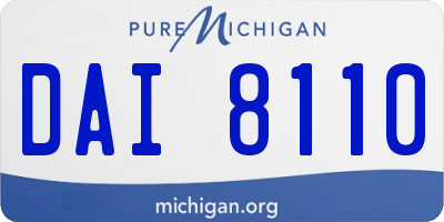 MI license plate DAI8110