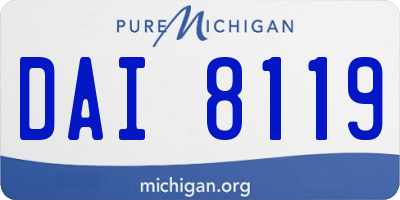 MI license plate DAI8119