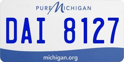 MI license plate DAI8127