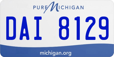 MI license plate DAI8129