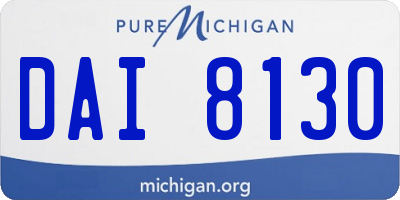 MI license plate DAI8130