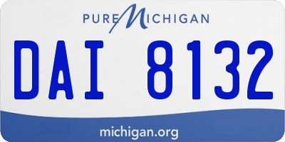 MI license plate DAI8132