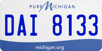 MI license plate DAI8133