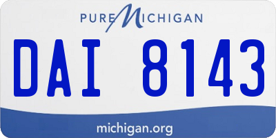 MI license plate DAI8143
