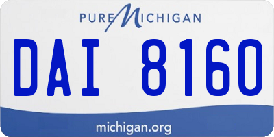 MI license plate DAI8160