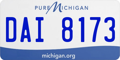 MI license plate DAI8173