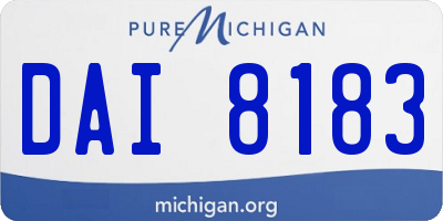 MI license plate DAI8183