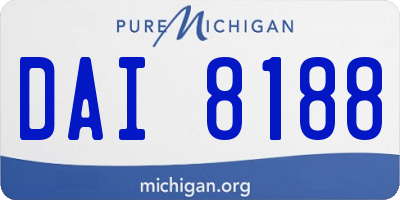 MI license plate DAI8188
