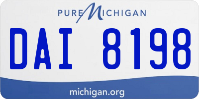 MI license plate DAI8198