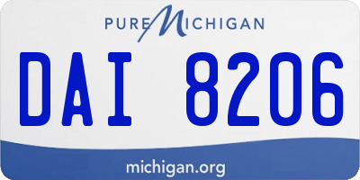 MI license plate DAI8206