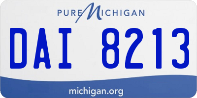 MI license plate DAI8213
