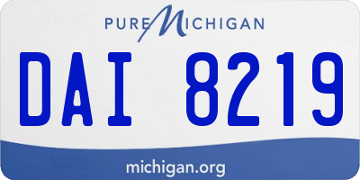 MI license plate DAI8219