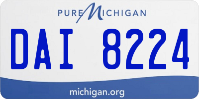 MI license plate DAI8224