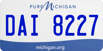 MI license plate DAI8227