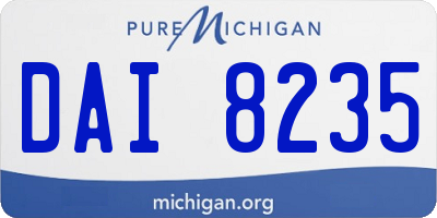 MI license plate DAI8235