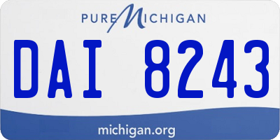 MI license plate DAI8243