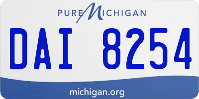 MI license plate DAI8254