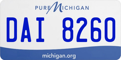 MI license plate DAI8260