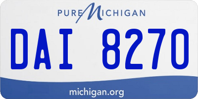 MI license plate DAI8270