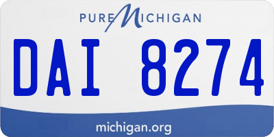 MI license plate DAI8274